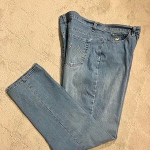 GLORIA VANDERBILT - Size 14 Women's Light Washed High Rise 5 Pocket Blue Jeans